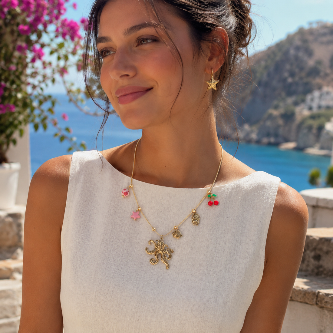 Octopus Charm Necklace