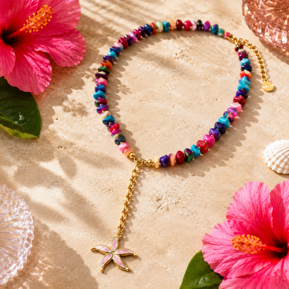 Tropical Starfish Drop Necklace