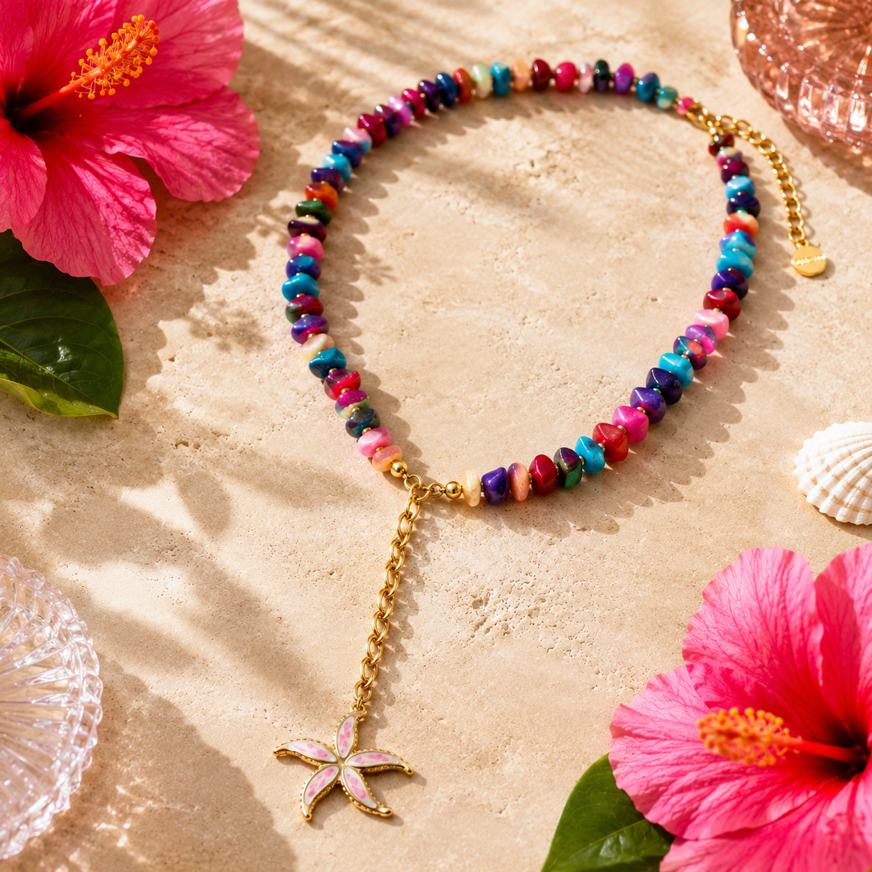 Tropical Starfish Drop Necklace