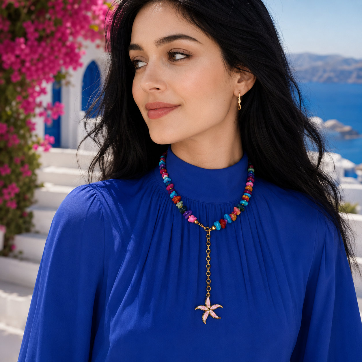 Tropical Starfish Drop Necklace