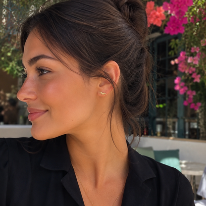Gold Wing Ear Climber Earrings