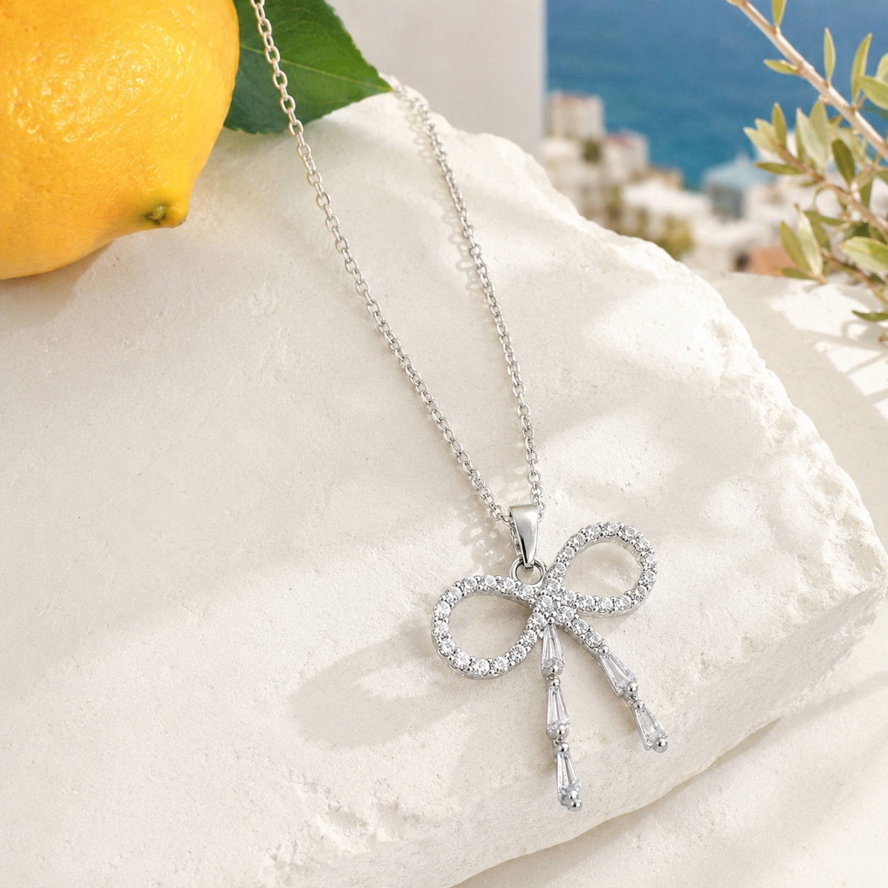 Crystal Bow Necklace