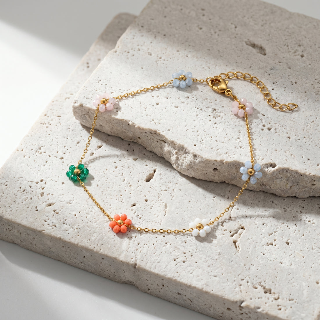 Rainbow Daisy Anklet