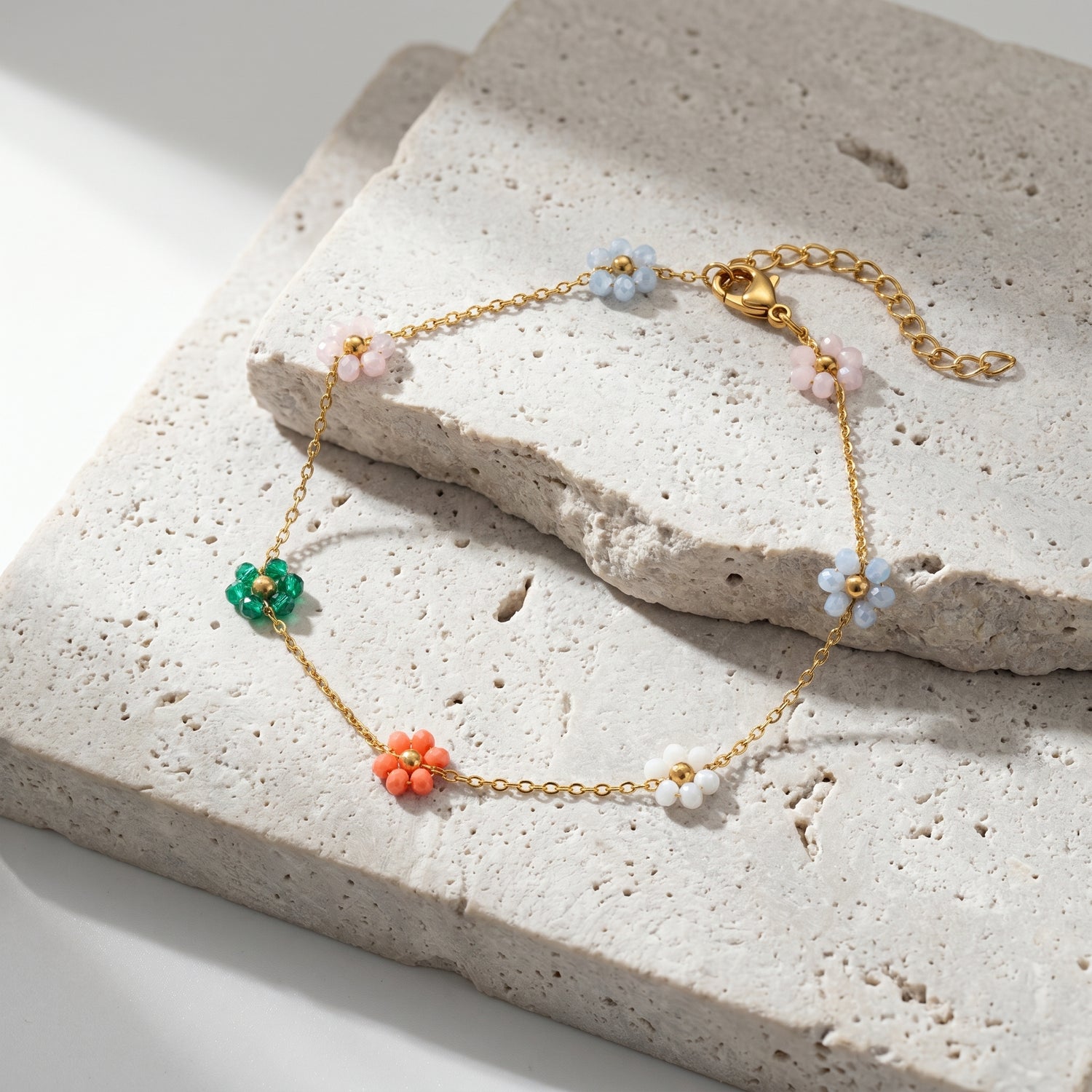 Rainbow Daisy Anklet