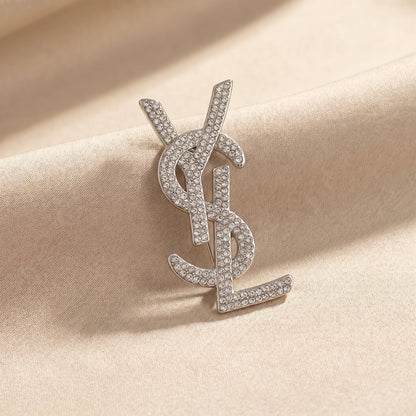 Crystal LYS Style Brooch