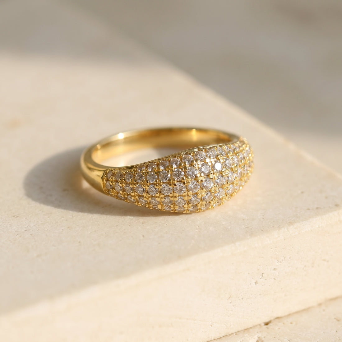 Gold Sparkle Stone Ring