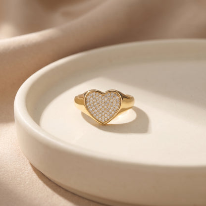 Crystal Heart Ring