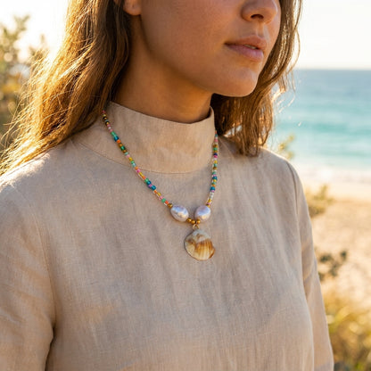 Natural Shell Beaded Necklace