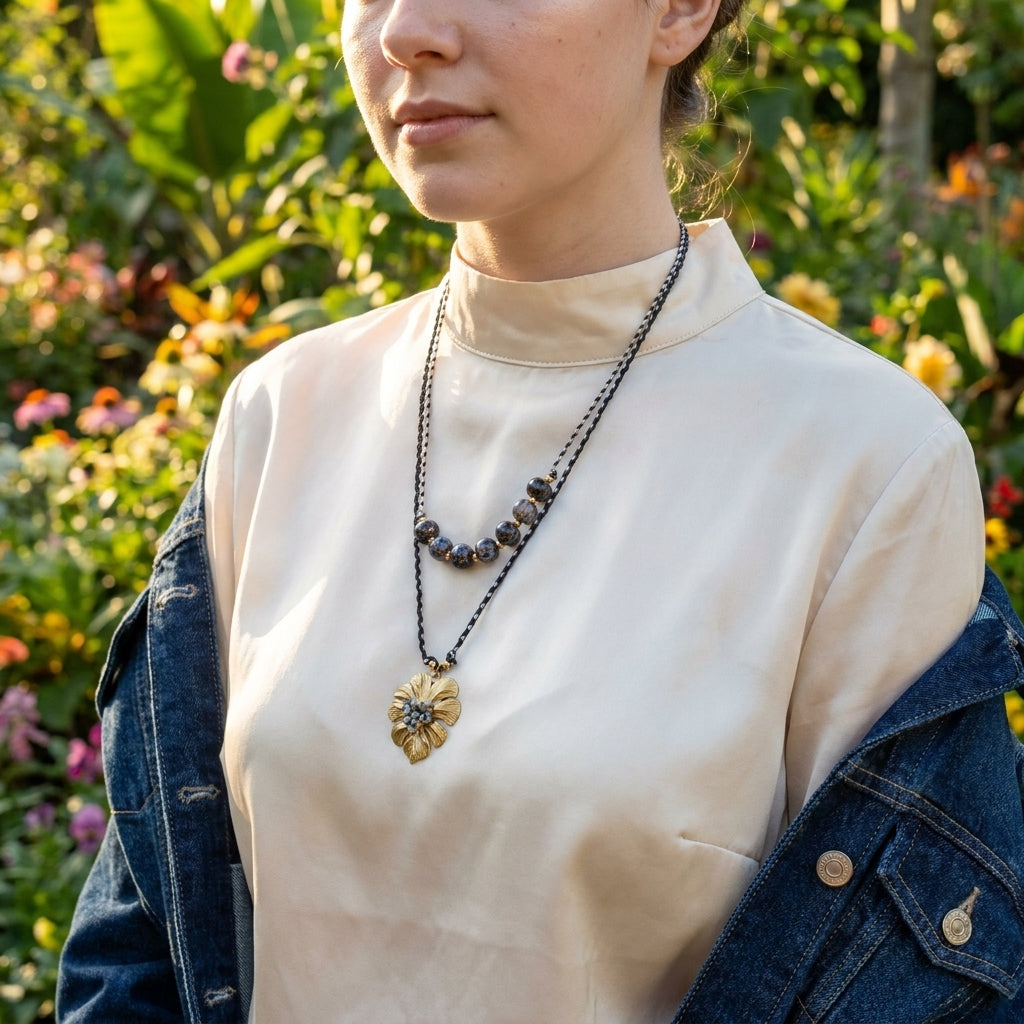 Midnight Leaf Necklace
