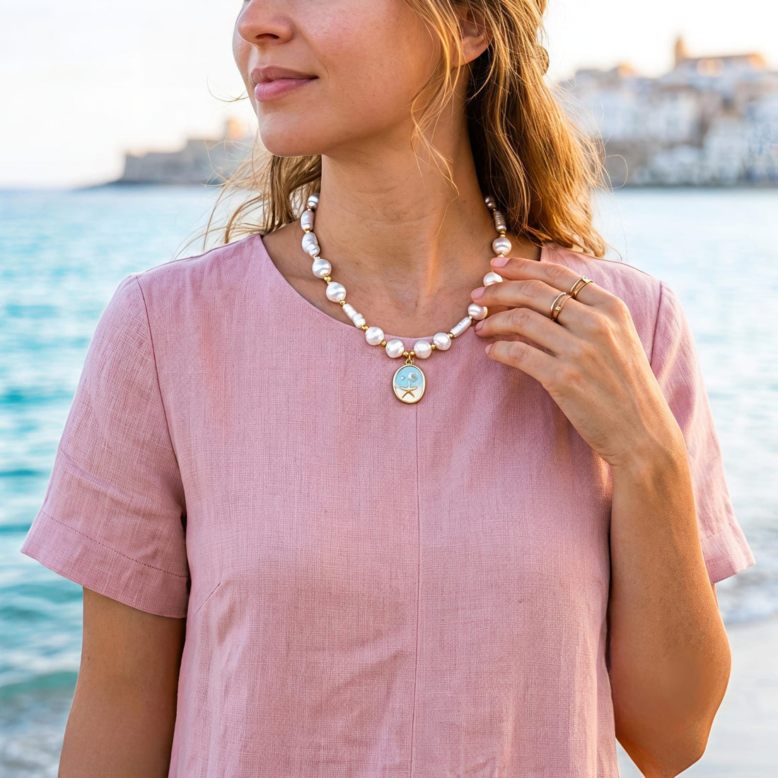 Pearl Sea Charm Necklace