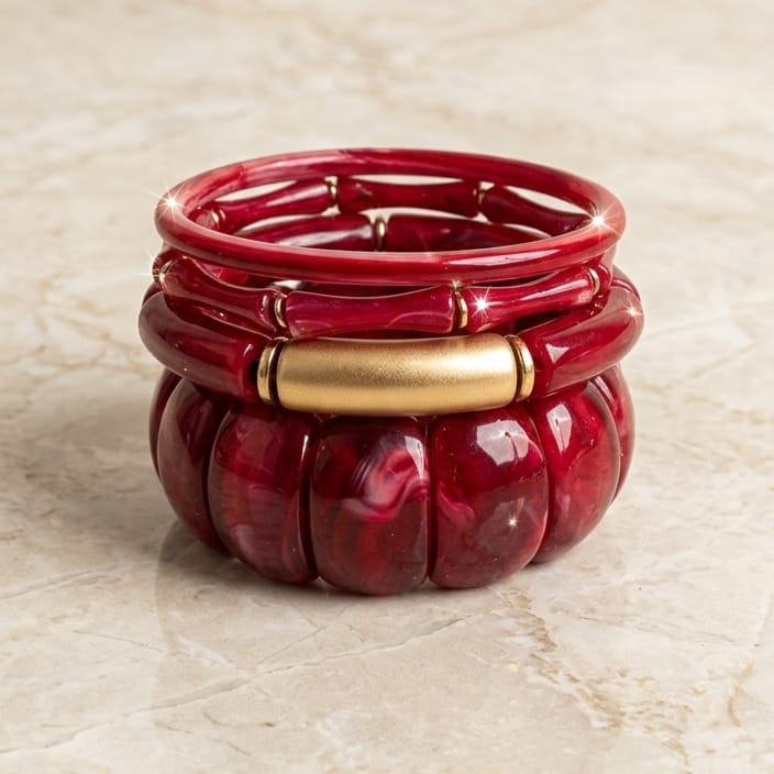 Crimson Muse Bangle Set