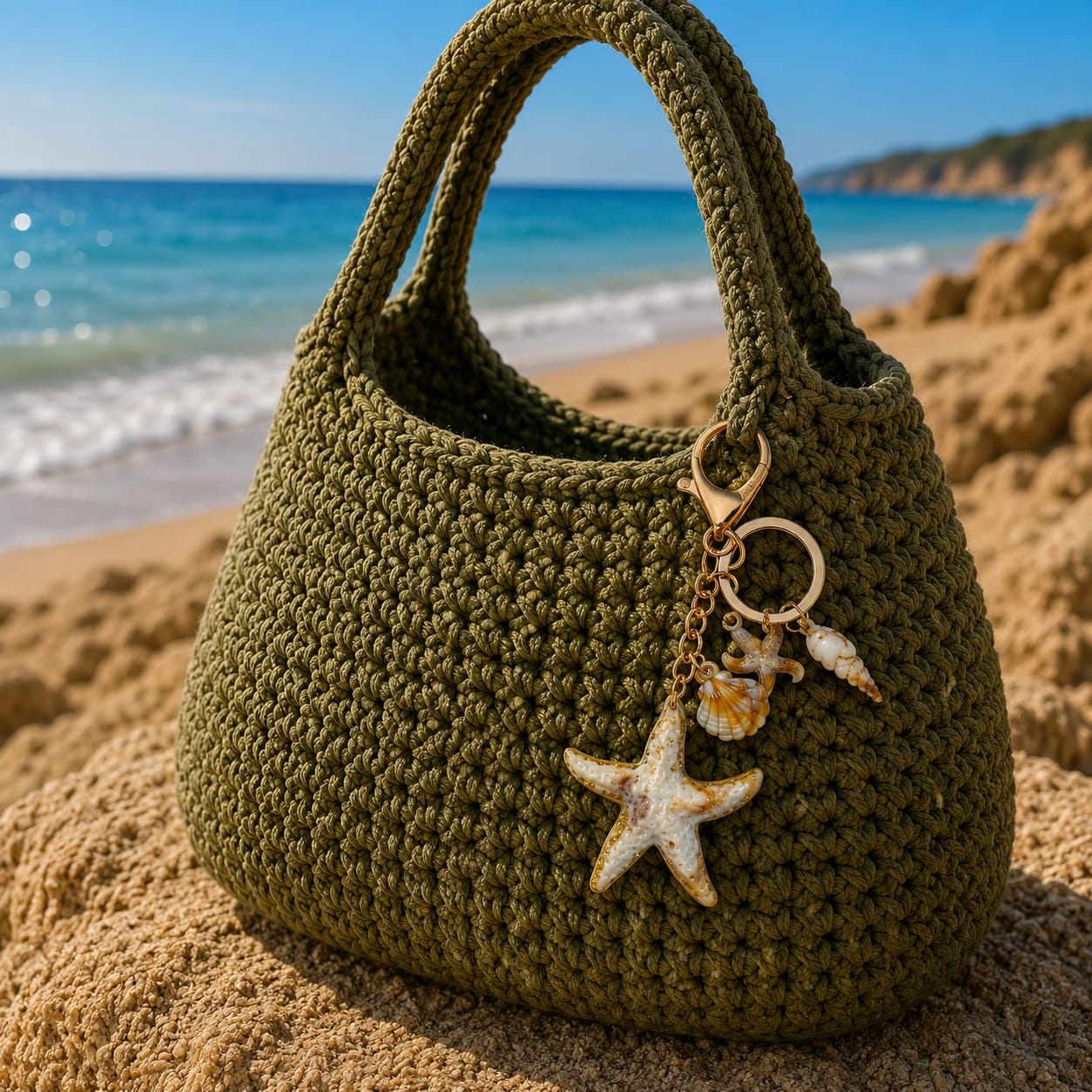 Golden Coast - Starfish &amp; Seashell Bag Charm
