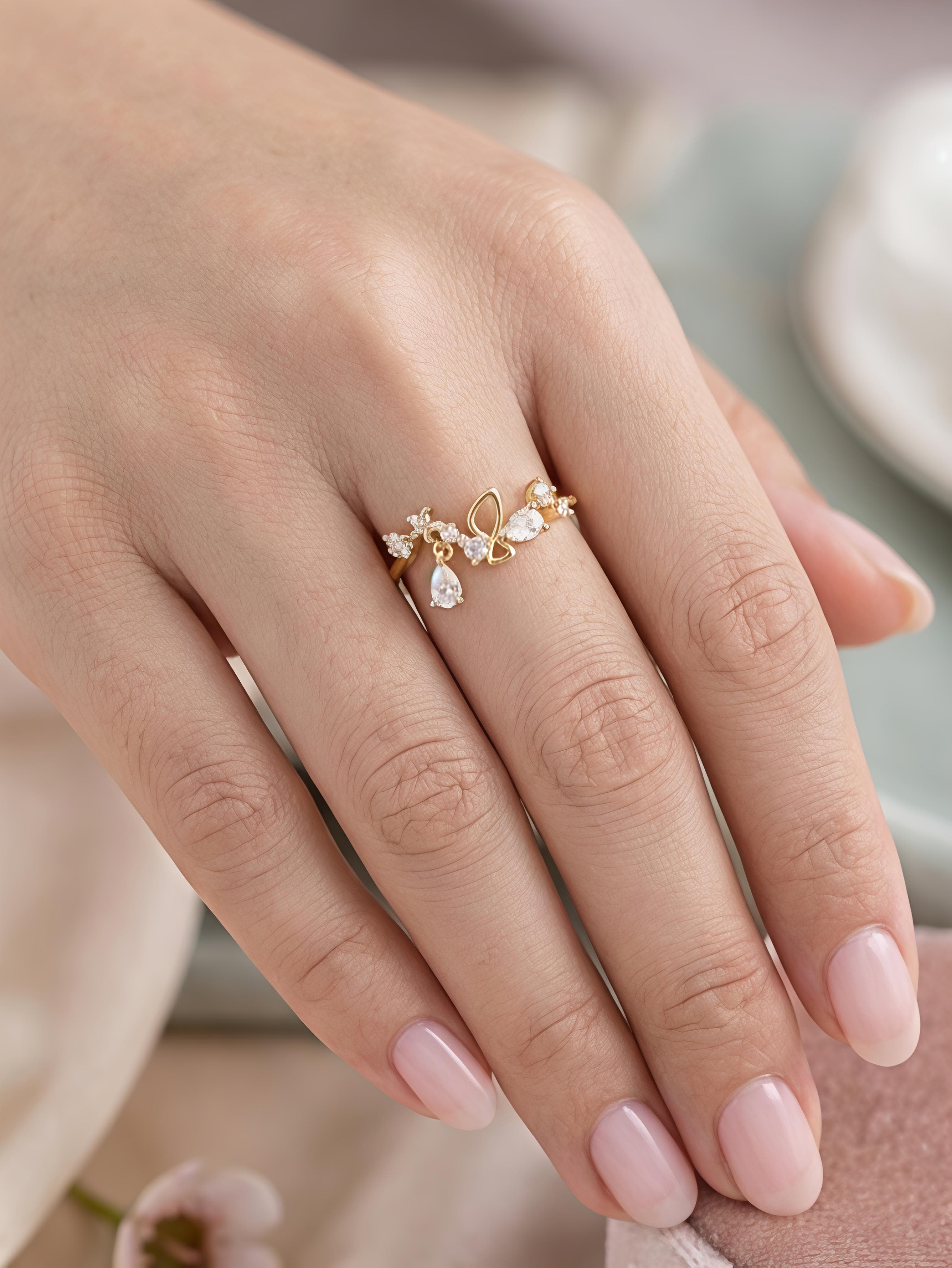 Crystal Drop Ring