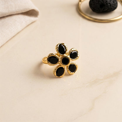 Midnight Blossom Ring