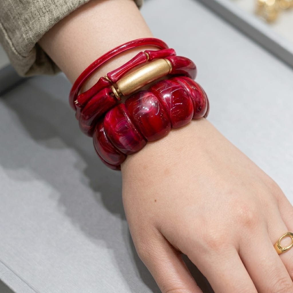 Crimson Muse Bangle Set