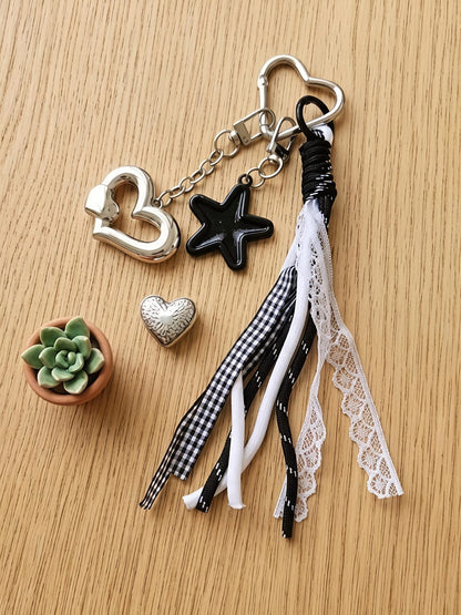 Ribbon &amp; black Charm Bag Accessory