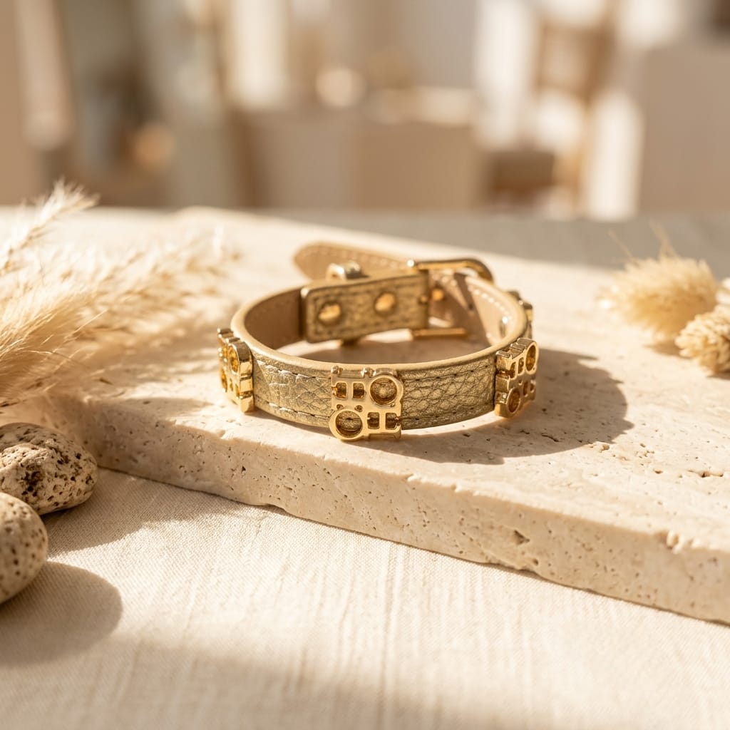Aurelia Luxe Leather Bracelet - Soft Beige