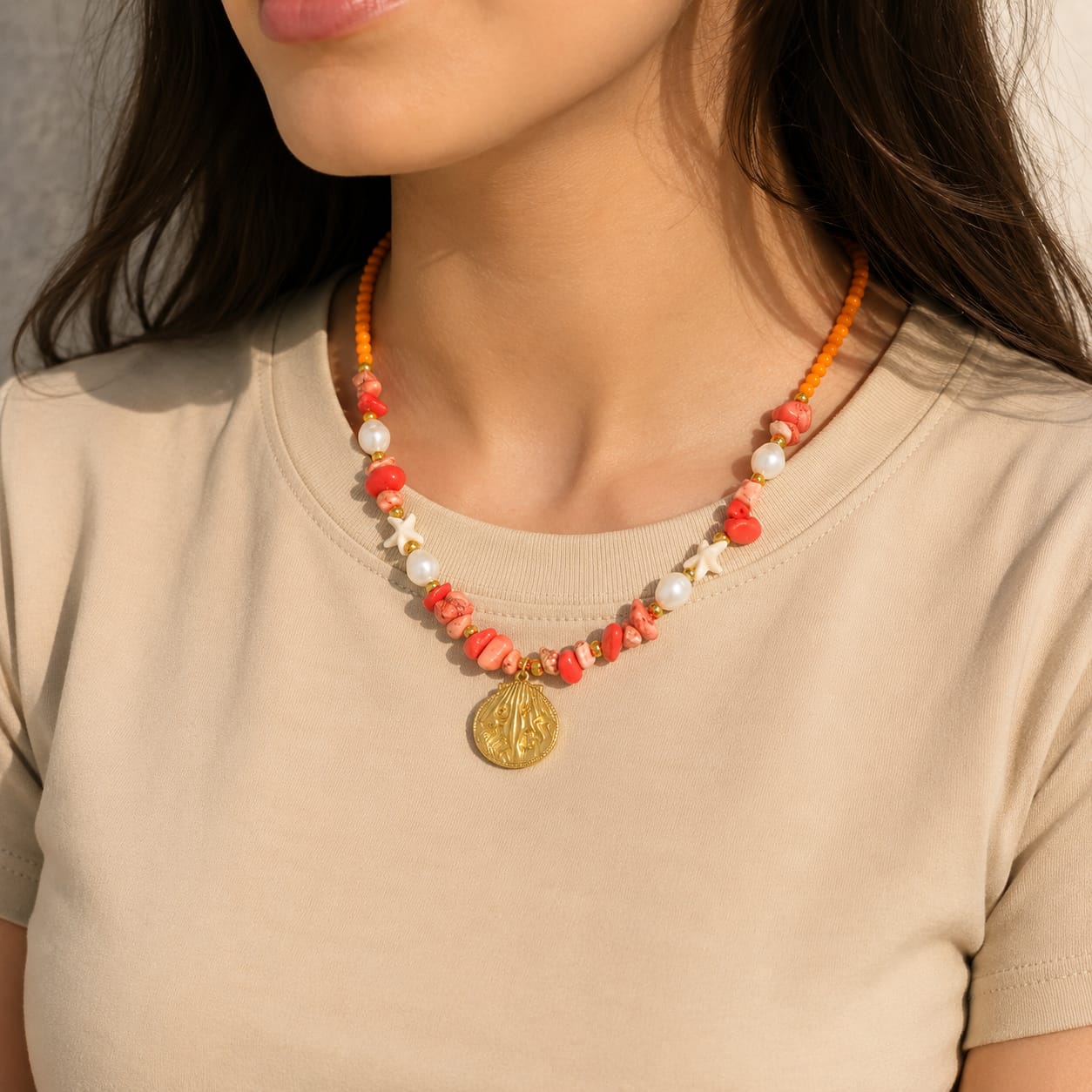 Coral Coast Coin Necklace