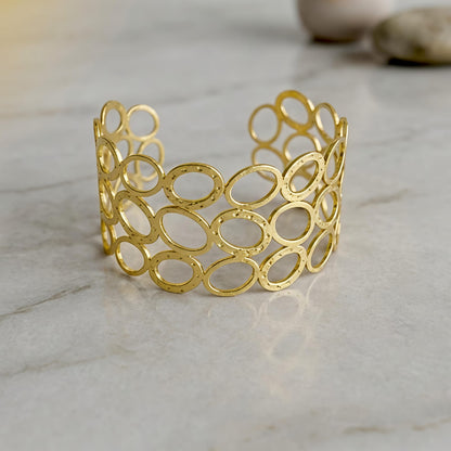 Wide Open Circle Stainless Steel Bracelet