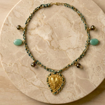 Emerald Heart Charm Necklace