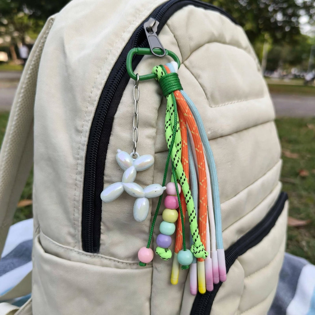 Pastel Dreams Beaded Tassel Bag Charm
