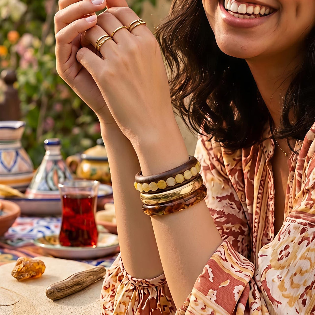 Amber Glow Bangle Set