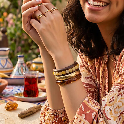 Amber Glow Bangle Set