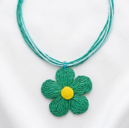 Green Leaf Flower Choker