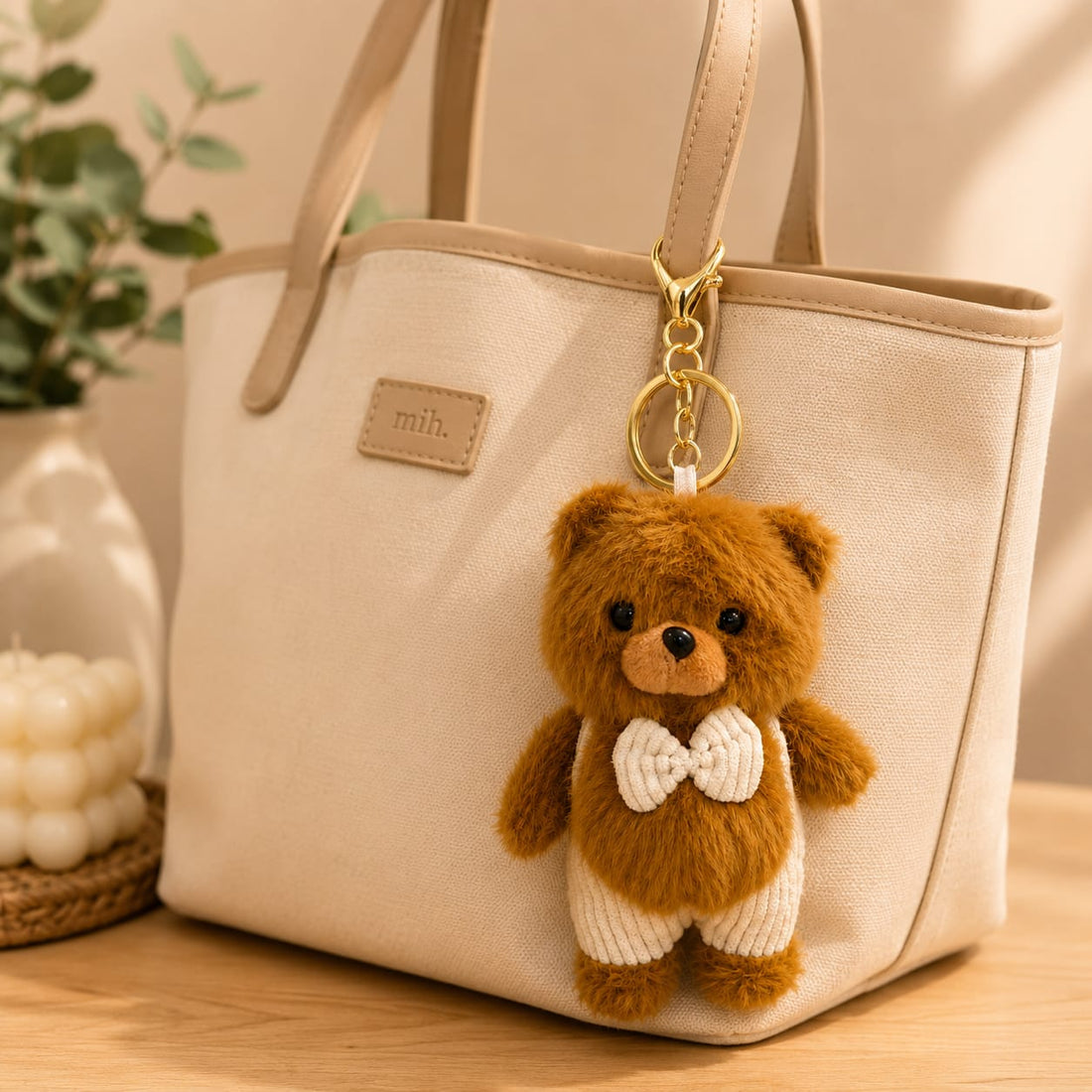 Brown Teddy Bear Bag Charm