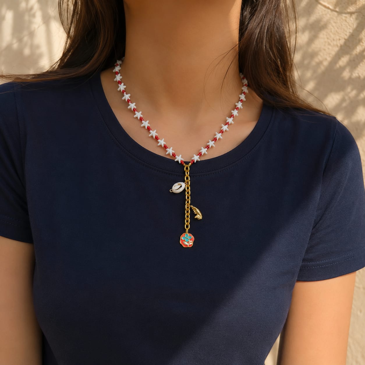 Scarlet Star Y-Necklace