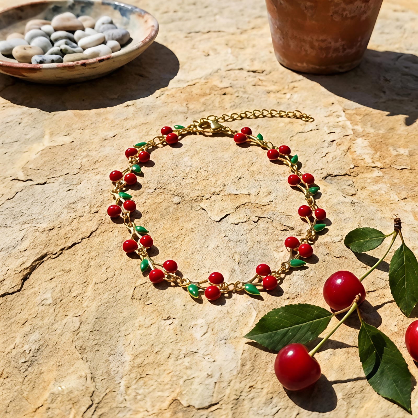 Cherry Vine Stainless Steel Bracelet