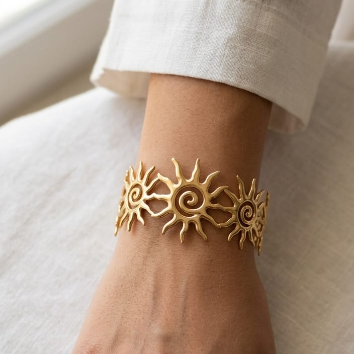 Sunburst Stainless Steel Bracelet