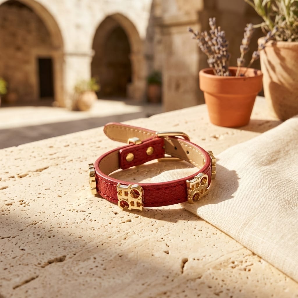 Aurelia Luxe Leather Bracelet - Royal Burgundy