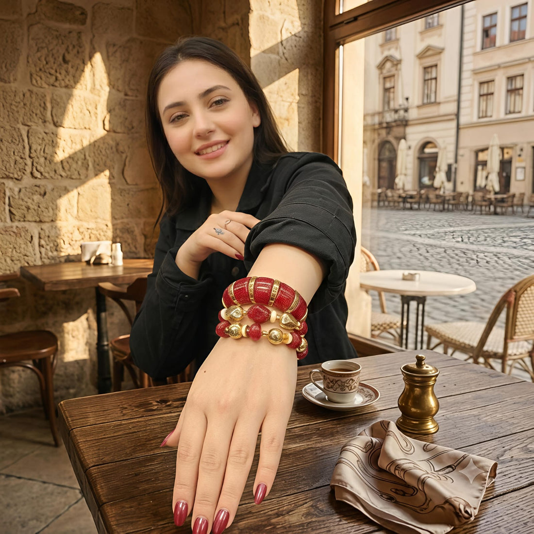 Ruby Glow Bangles Set