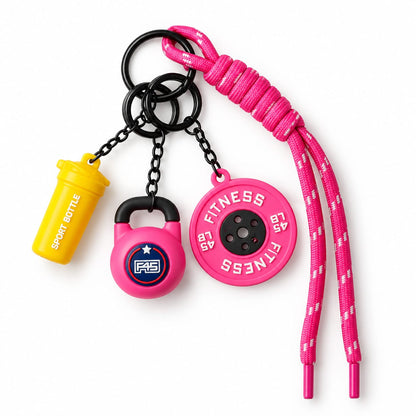 Gym Girl Era Bag Charm - Hot Pink Fitness Edition