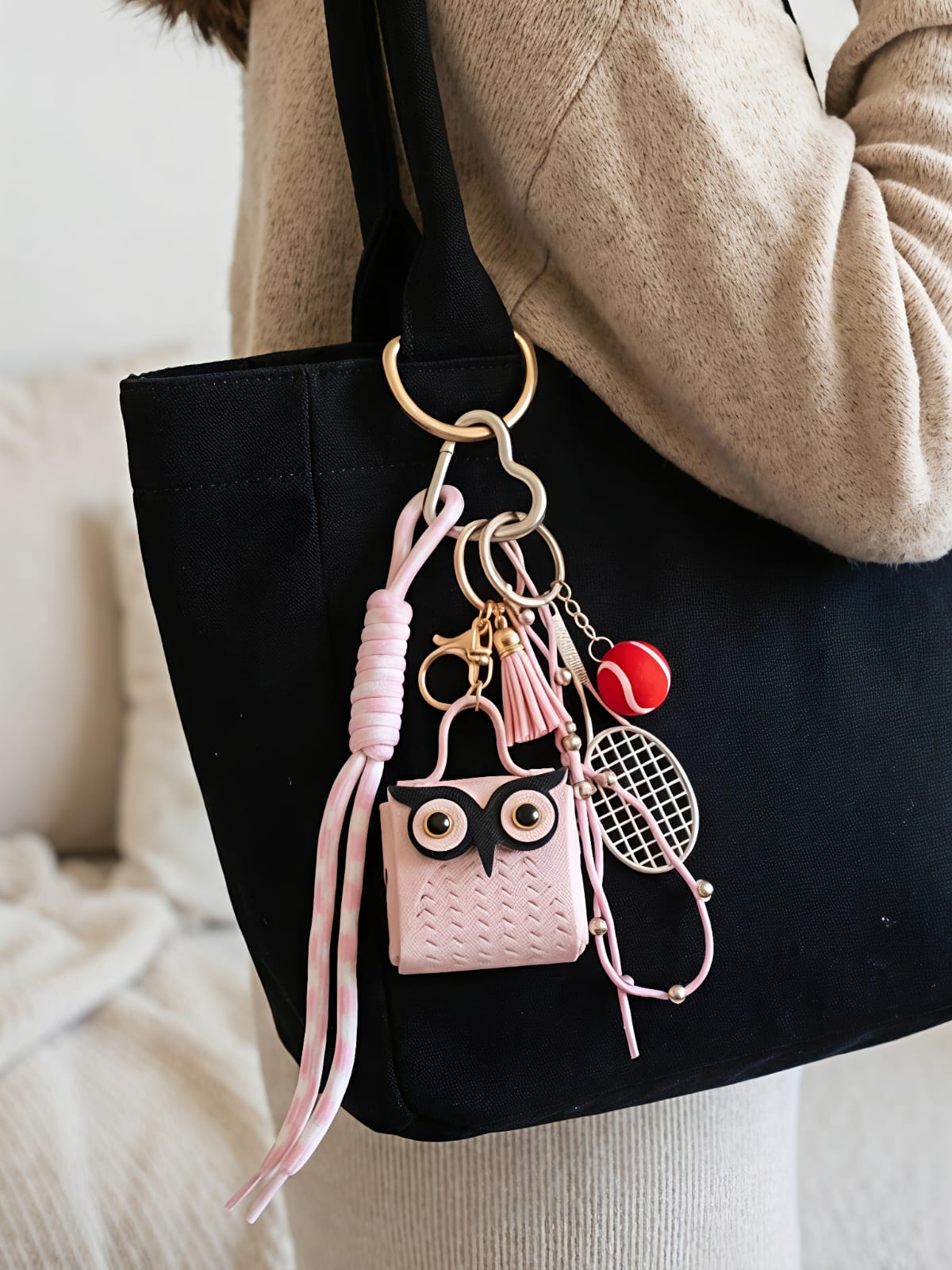 Mini pouch bag charm