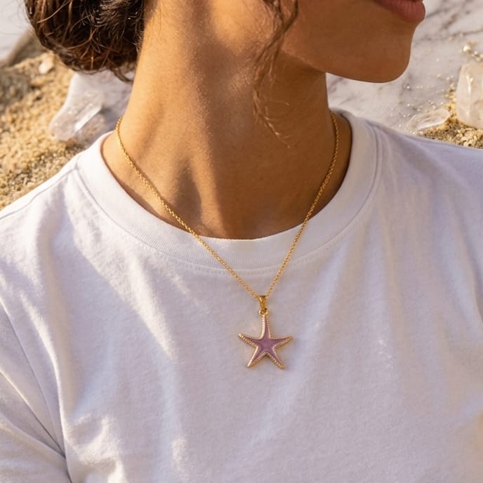 Pink Starfish Necklace