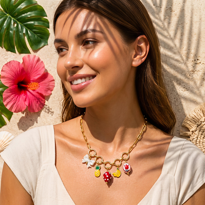 Tropical Fruit Charm Necklace