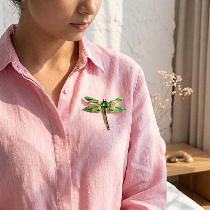 Emerald Dragonfly Brooch