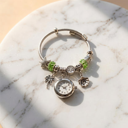 Emerald Charm Watch Bracelet
