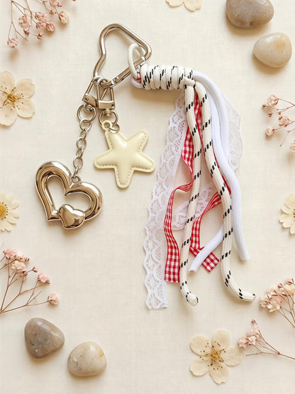 Ribbon &amp; Charm Bag Accessory