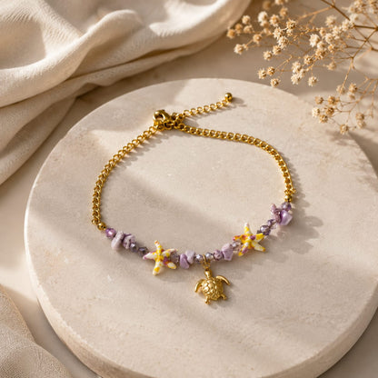 Lavender Turtle Anklet