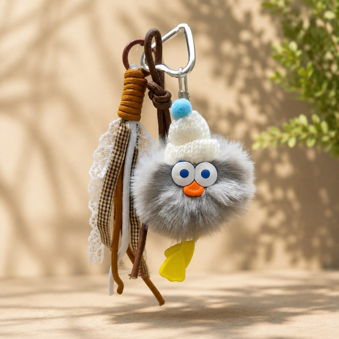 Cloudy Chick Bag Charm – Fluffy Bird Pom Pom Charm