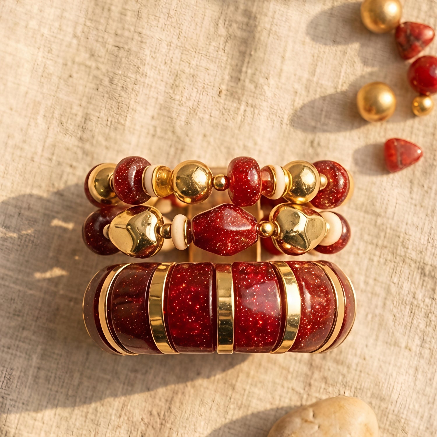 Ruby Glow Bangles Set