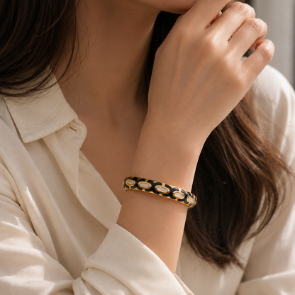 Midnight Bloom Indian Bangle