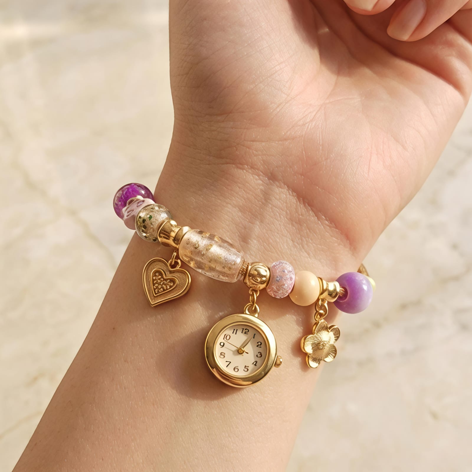 Lavender Bloom Watch Bracelet