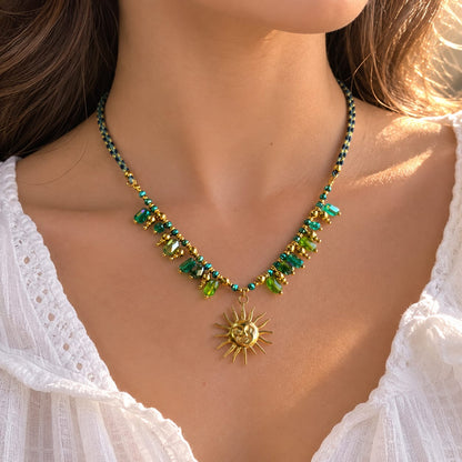 Celestial Sun Emerald Necklace