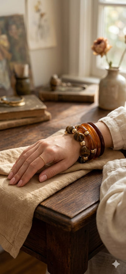 Cocoa Marble Bangles Set