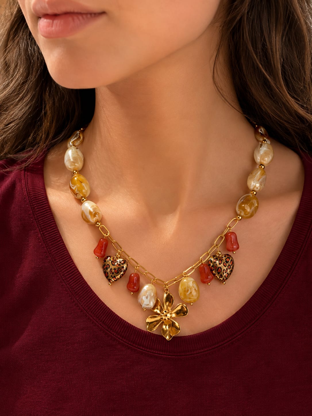 Amber Bloom Statement Necklace