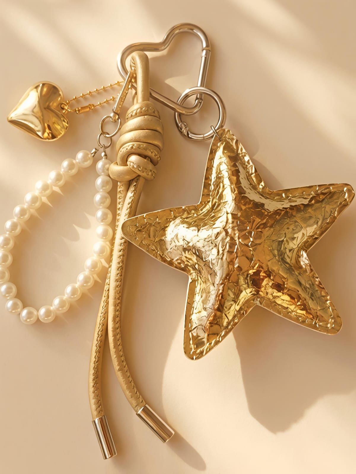 Star gold bag charm